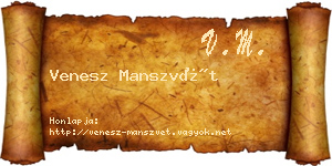 Venesz Manszvét névjegykártya
